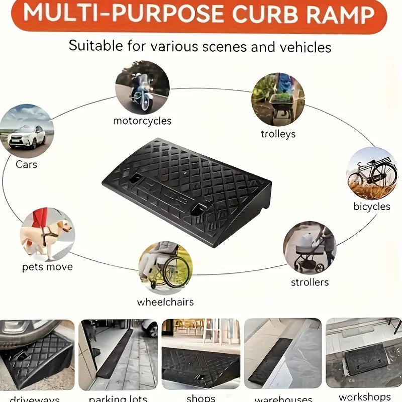 AccessEase | Portable Rubber Threshold Ramp – Non-Slip Entry for Wheelchairs & Pets TARHUS Rubber Threshold Ramp