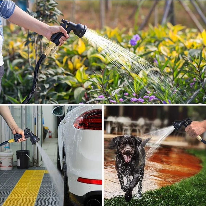 Expandable Garden Hose – Lightweight Flexible Water Hose with 8-Function Nozzle & Leak-Proof Connector - TARHUS