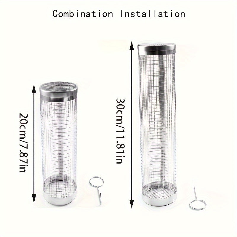 1pc Stainless Steel BBQ Grill Basket, Metal Mesh Roasting Net for Outdoor Barbecue, Multi-Person Grilling Accessory, Grilling Accessories for Outdoor Grill TARHUS