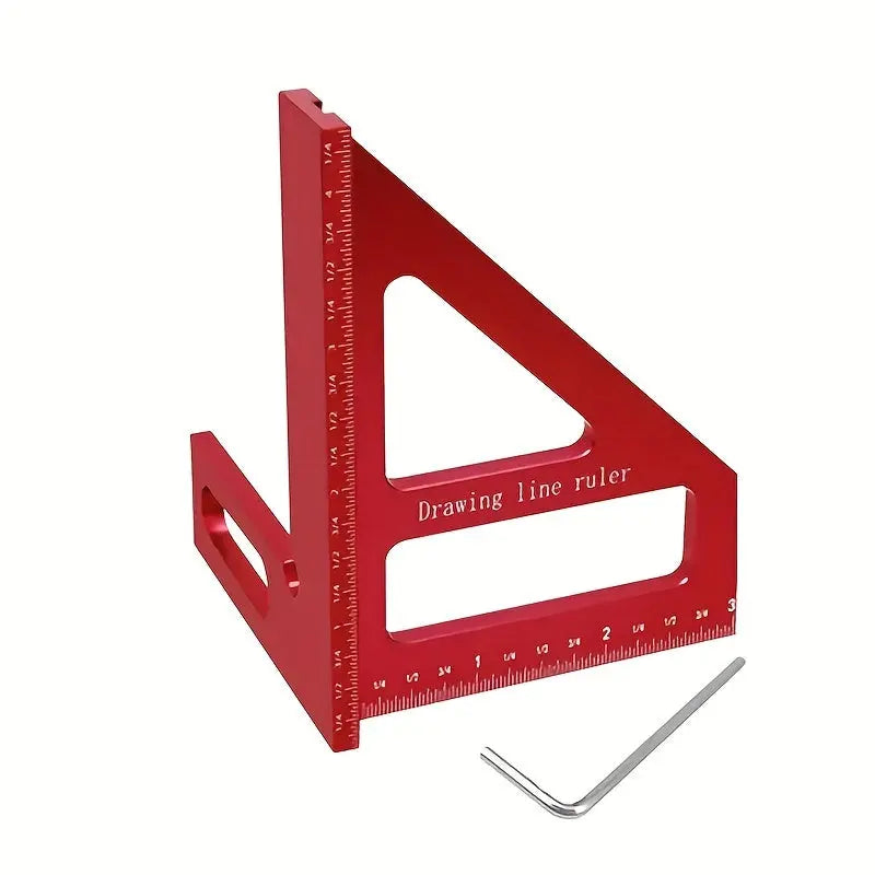 Aluminum Alloy 45°/90° Woodworking Square Ruler – Precision Angle Measuring Tool - TARHUS