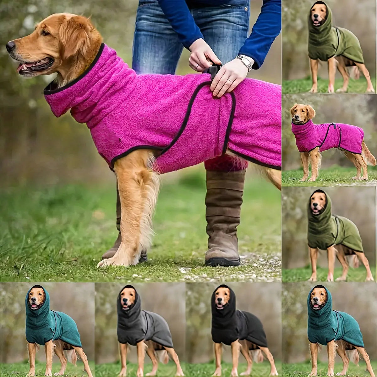 Fleece-Lined Dog Jacket Hoodie β Warm Winter Pet Jumper - TARHUS