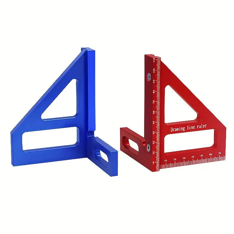 Aluminum Alloy 45°/90° Woodworking Square Ruler – Precision Angle Measuring Tool - TARHUS