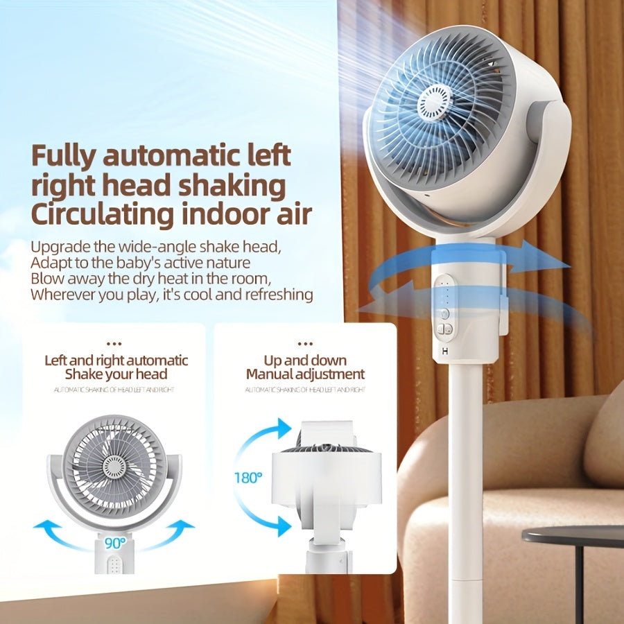 Adjustable high and low fans, equipped with built-in aromatherapy box, mosquito proof, 5-speed, Type-C charging port, lithium battery power supply, remote control, air circulation device, modern fan USB charging port TARHUS