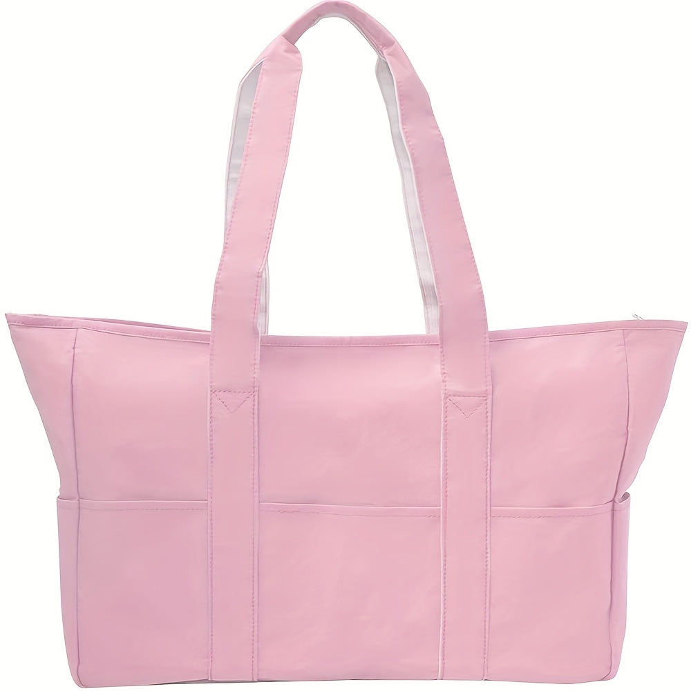 1pc Beach Bags for Women Tote Bag, Large Beach Bag with Zipper for Gym Travel Vocation, Floral tote bag TARHUS