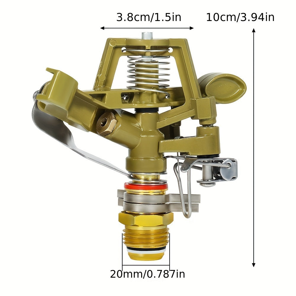360° Rotating Zinc Alloy Lawn Sprinkler Head with Adjustable Arm & Spray Nozzle - Durable Garden Irrigation Tool for Even Water Distribution, Yard & Field Coverage, Sprinklers for Lawn TARHUS