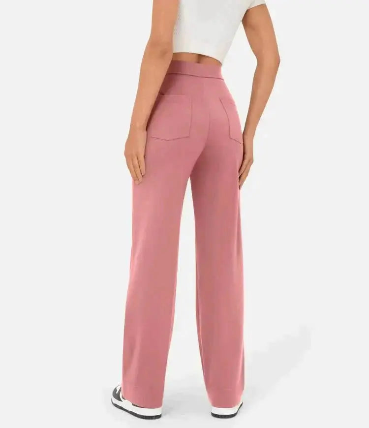 Diana - High-Waisted Pants with Elastic Waistband - nubuso