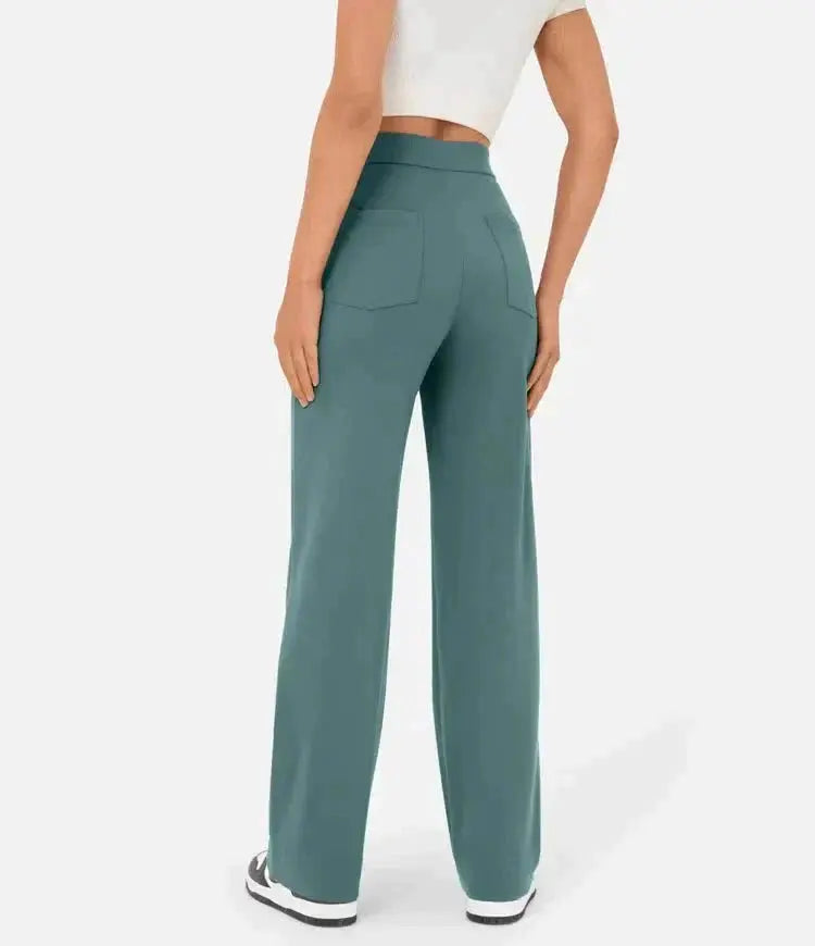 Diana - High-Waisted Pants with Elastic Waistband - nubuso