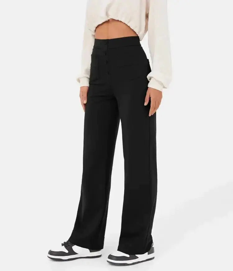 Diana - High-Waisted Pants with Elastic Waistband - nubuso