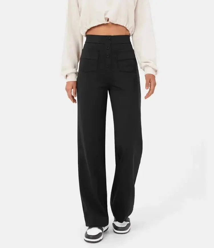 Diana - High-Waisted Pants with Elastic Waistband - nubuso