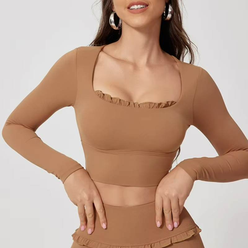 Marzelle | Ruffle Trim Pilates Set for Feminine Control TARHUS Pilates Set