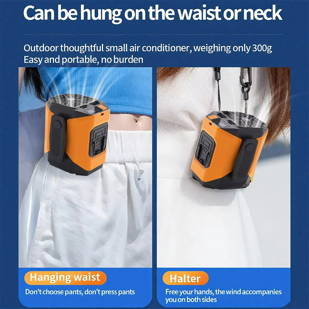 Venturo | Portable Waist Fan – 20000mAh Power Bank with Flashlight