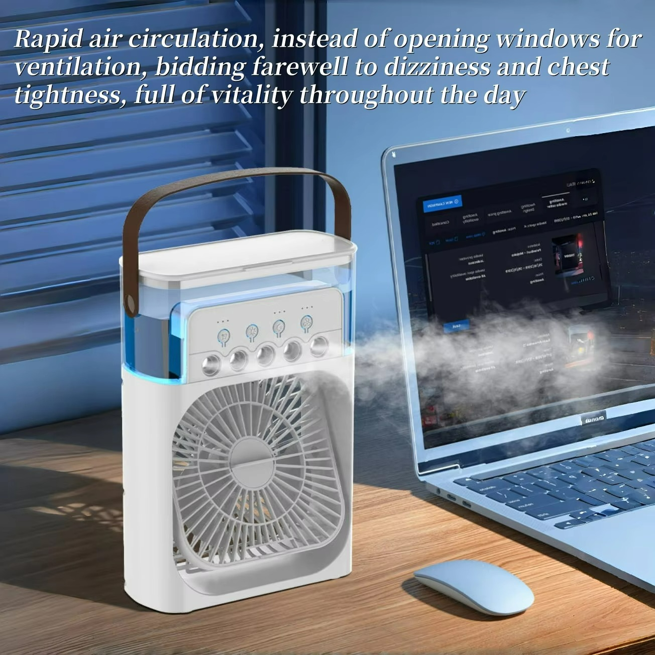 Cooliva | 3-in-1 Mini Air Cooler – Portable Fan, Humidifier & LED Night Light