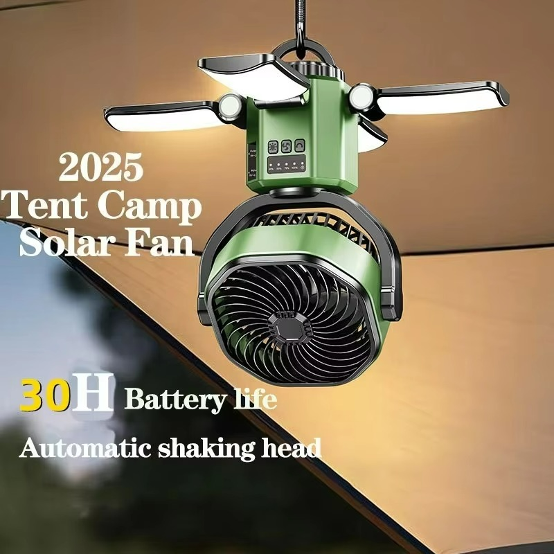 Venturo | Portable Camping Fan – Adjustable Air Cooling with LED Light & 6000mAh Battery