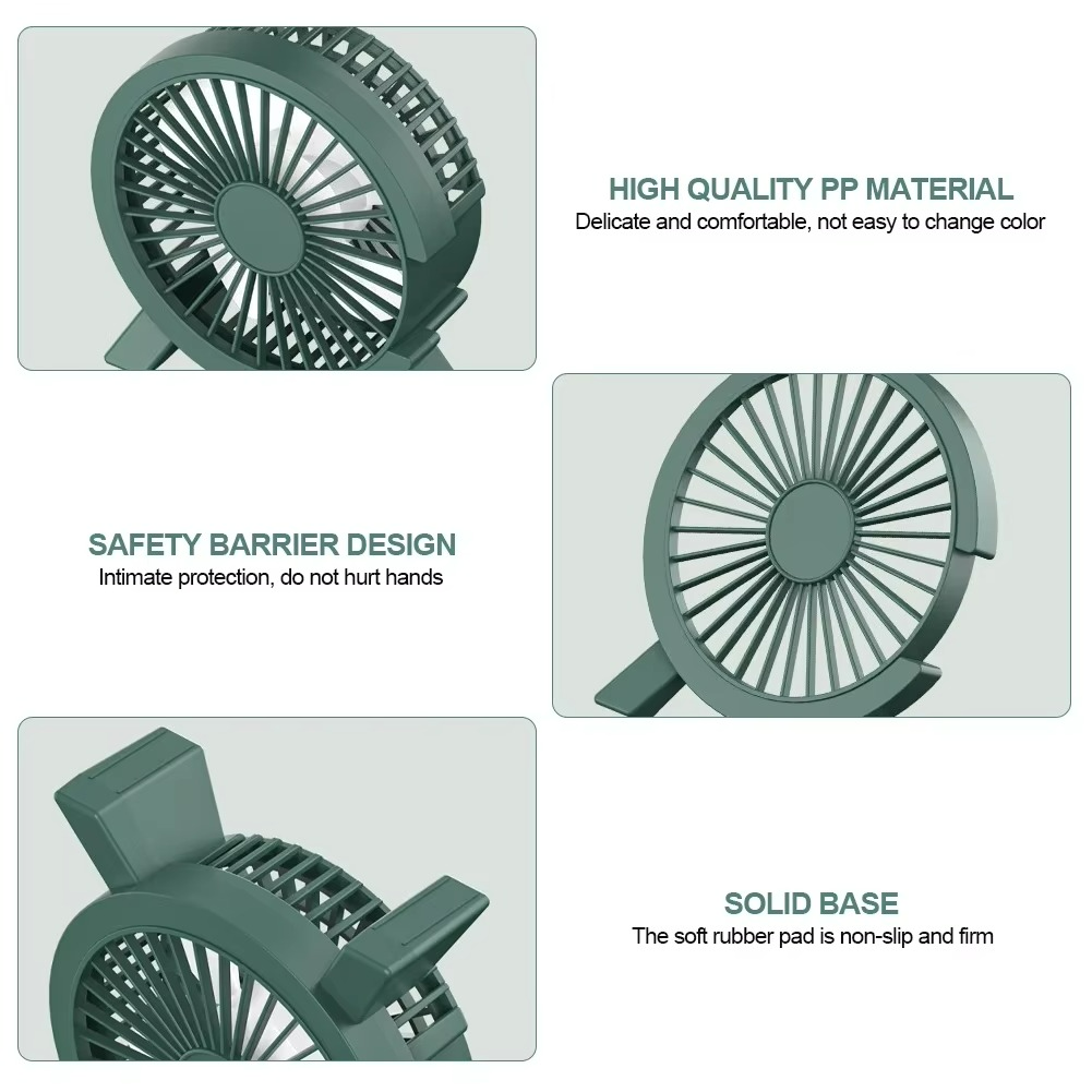 Brisair | Mini Cooling Fan – Portable USB Desk Fan with Quiet Airflow & Elegant Design