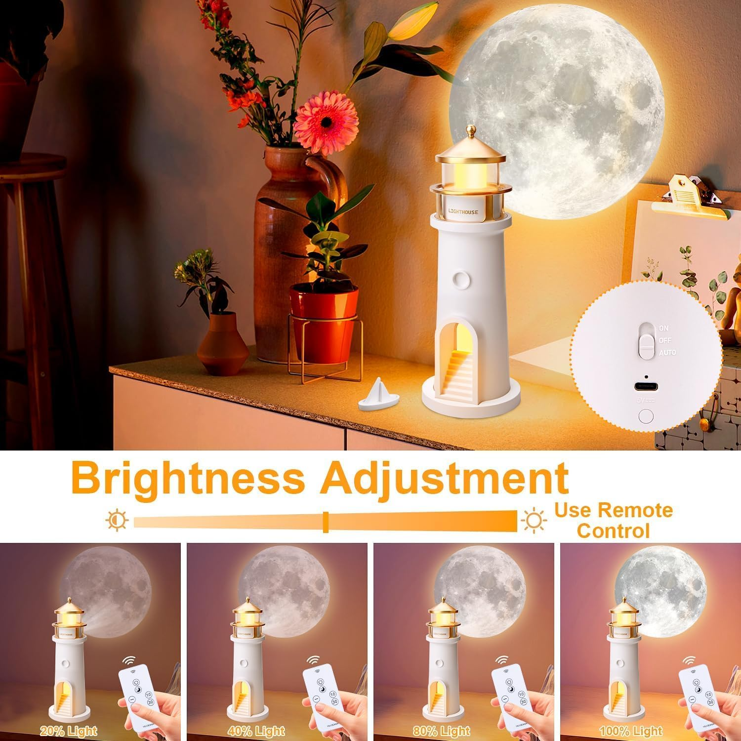 Lighthaus | Moonlight Projection Lamp – Bluetooth, Motion Sensor & Remote Control TARHUS Babies & Children