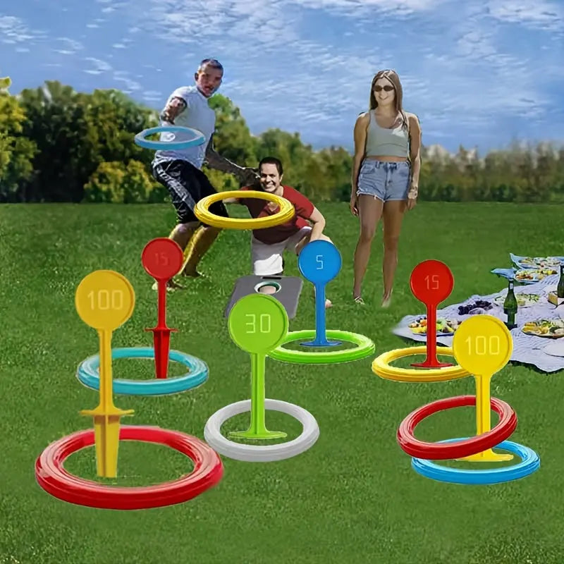 12PCS Ring Toss Game Set | Fun Outdoor Lawn Game for Kids & Adults TARHUS Toys