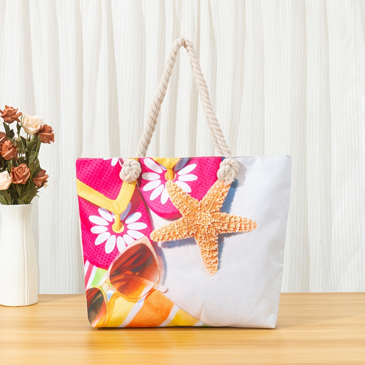 Bohemian Chic Beach Tote Bag with Comfortable Double Handles - Spacious & Stylish for Womens Sun-soaked Escapes - Perfect to Hold All Beach Essentials TARHUS