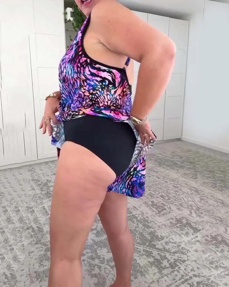 Maribel | V-Neck Swimsuit – One-Piece with Colorful Print, Wireless Bra, Comfortable Fit TARHUS Swimsuits