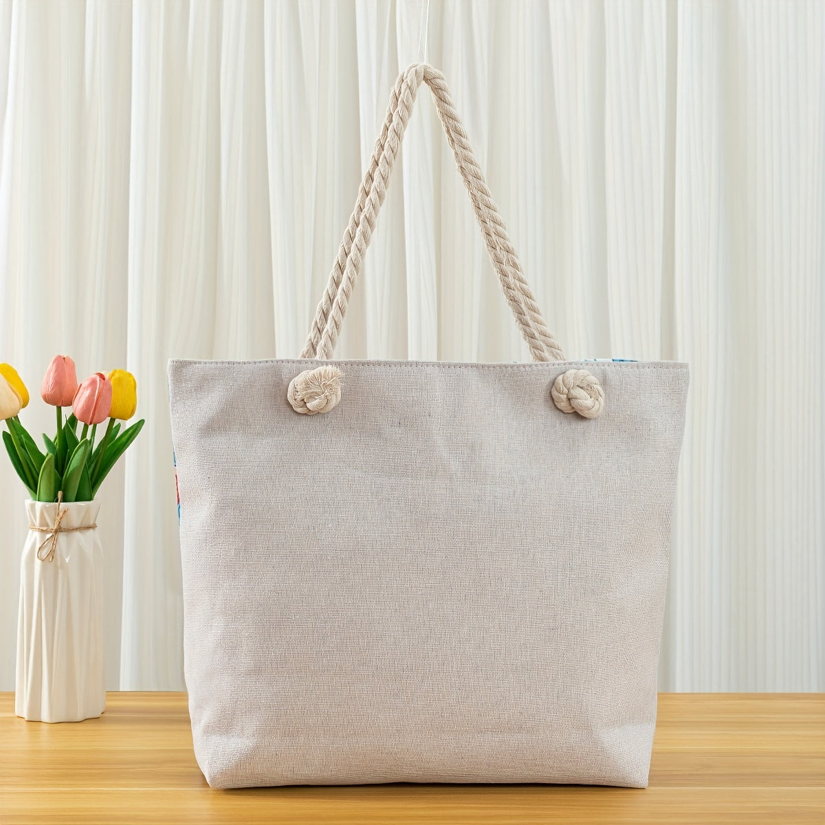 Amara | Blue Mandala Print Tote Bag – Casual Rope Handle Shoulder Bag TARHUS