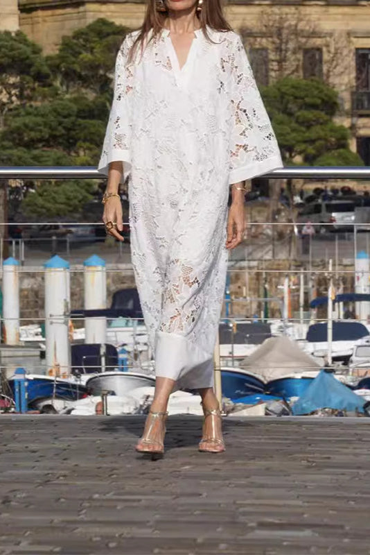 Grace - Modern Flowing Refined Lace Dress - TARHUS