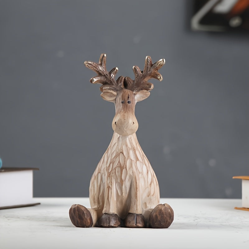 Adorable Resin Reindeer Figurine – Festive Christmas Decoration | JoyAntler TARHUS