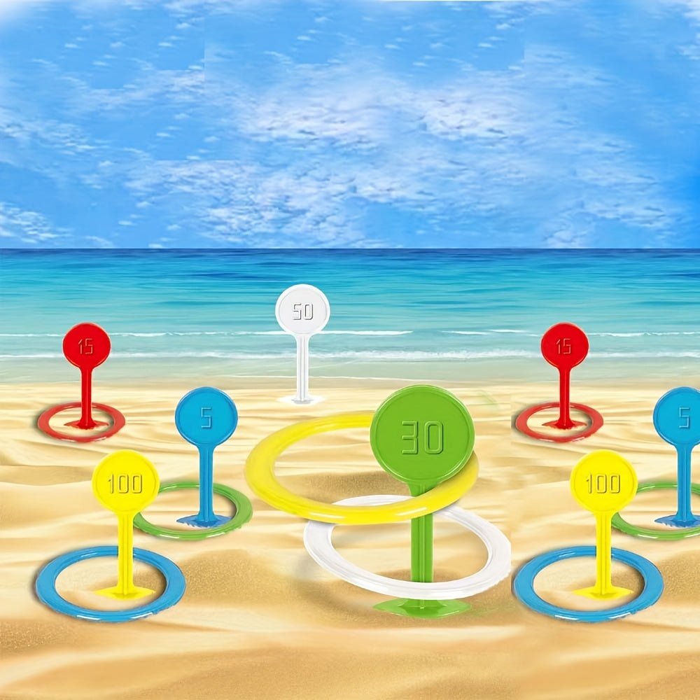 12PCS Ring Toss Game Set – Classic Outdoor Lawn & Beach Game for Kids and Adults TARHUS