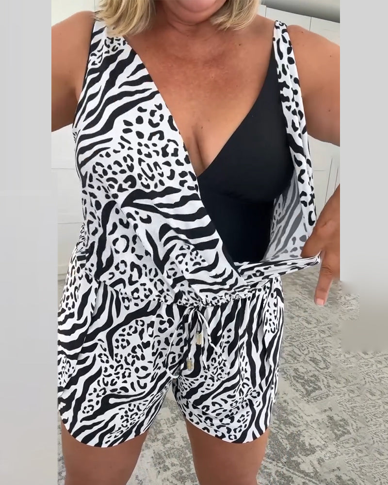 Slim Fit Badpak Met Zebraprint TARHUS Swimsuits
