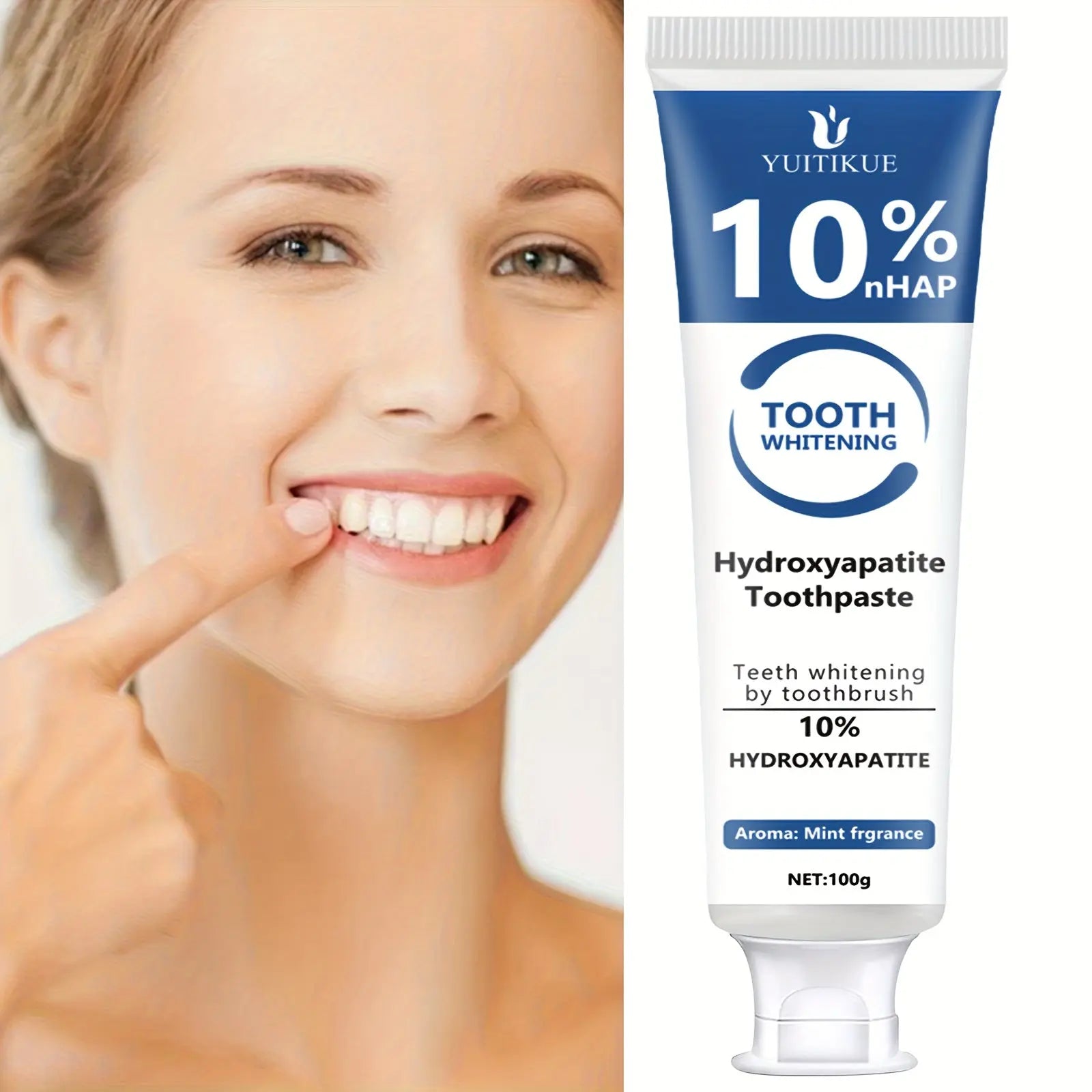 Fluoride-Free Whitening Toothpaste with Hydroxyapatite & Peppermint for Fresh Breath - TARHUS
