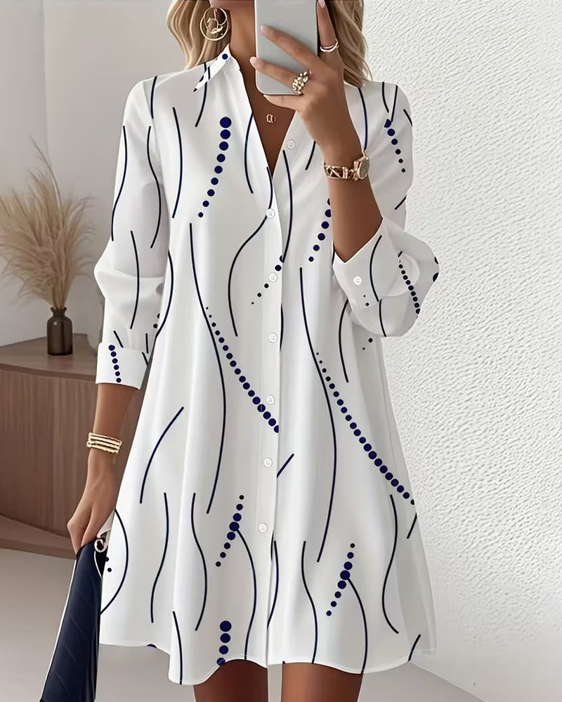 Claudia | Elegant Printed Shirt Dress TARHUS Dresses