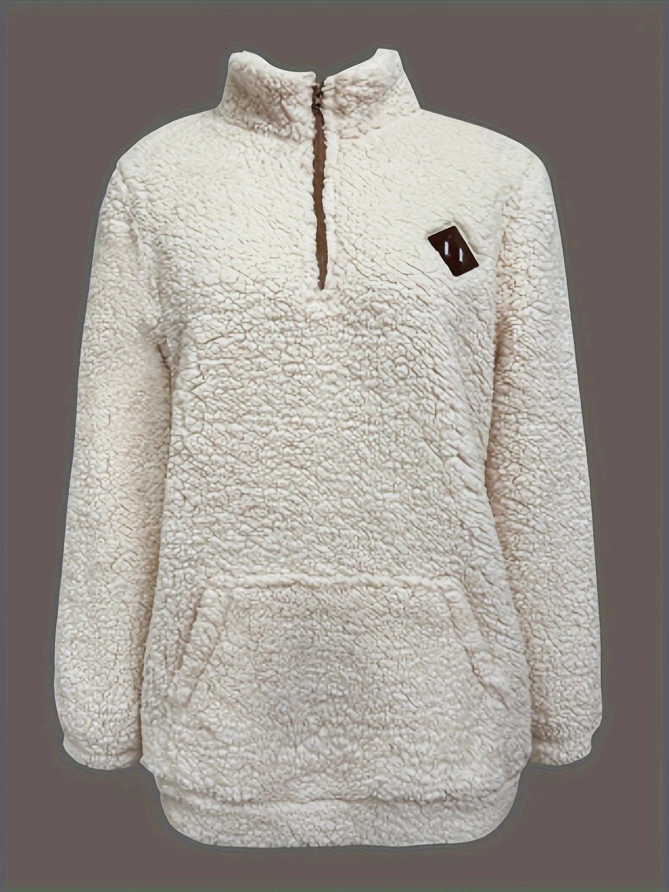 Maddy™ Women’s Fleece Half-Zip Pullover – Cozy Shearling Knit Sweatshirt with High Neck - TARHUS