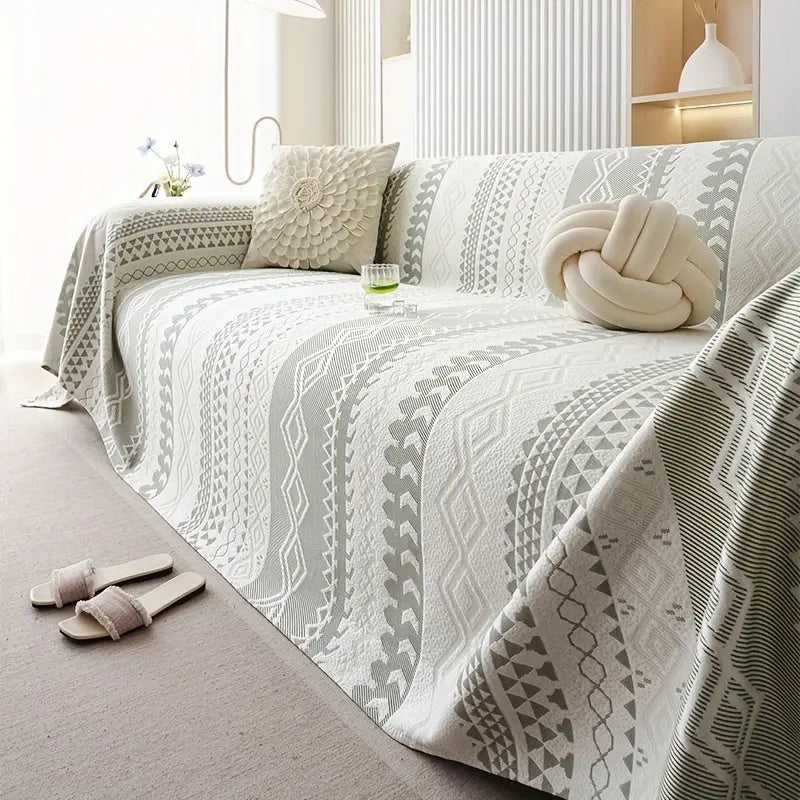 Modern Geometric Sofa Cover – Pet-Friendly, Non-Slip Couch Slipcover for 1–4 Seaters - TARHUS