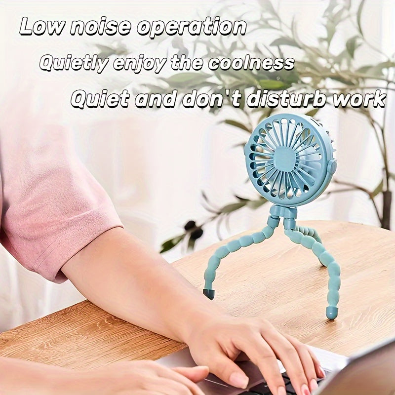 Portable USB Rechargeable Octopus Fan – Flexible Handheld Electric Mini Fan for Desk TARHUS