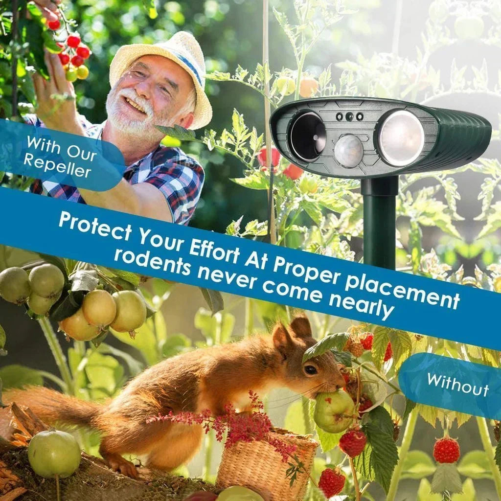Solar-Powered Ultrasonic Deer Repeller - Effective Deer Deterrent for Gardens & Yards in 48 Hours - TARHUS