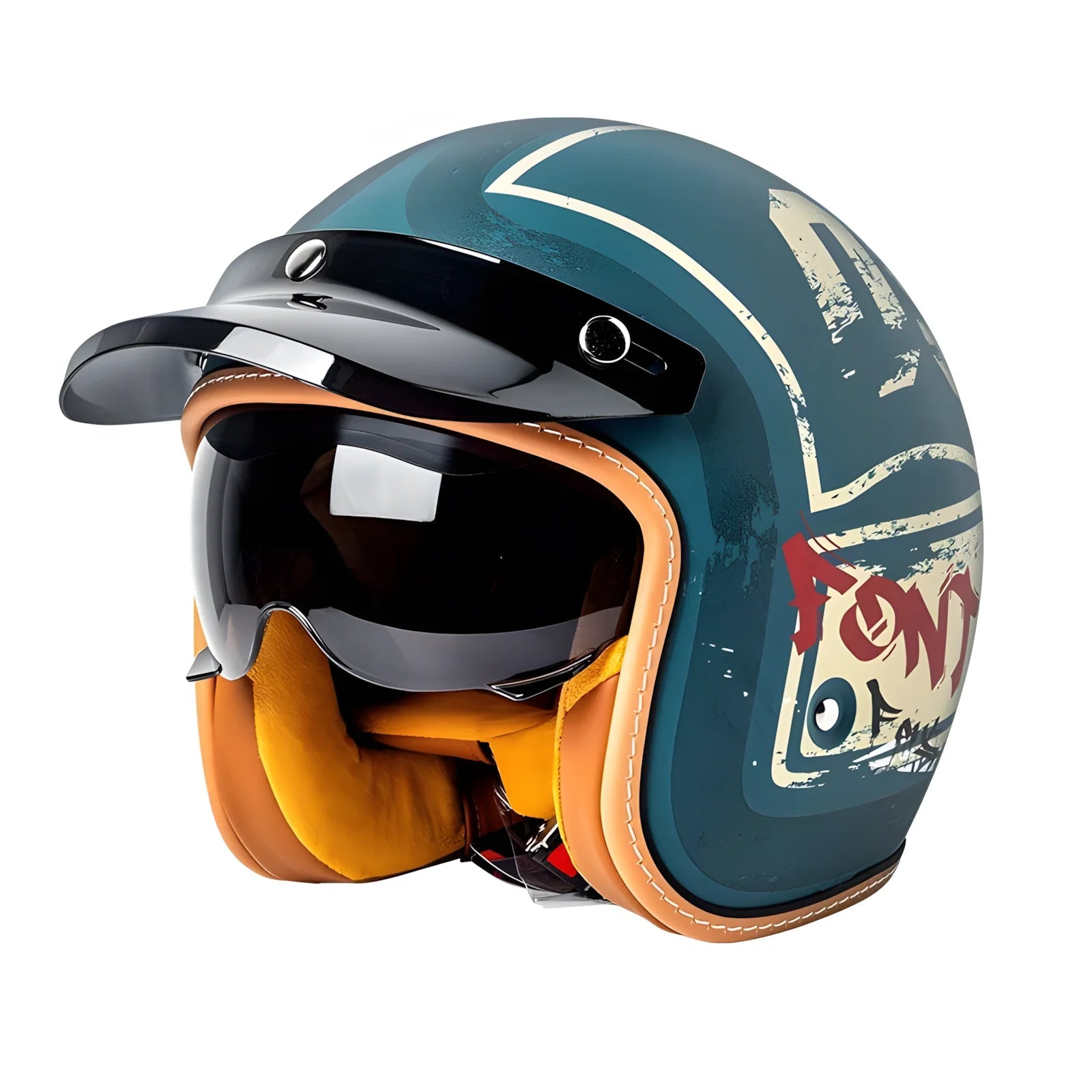 The Street King | Vintage Open Face Helmet – DOT & ECE Approved TARHUS Motorcycle & Bicycle