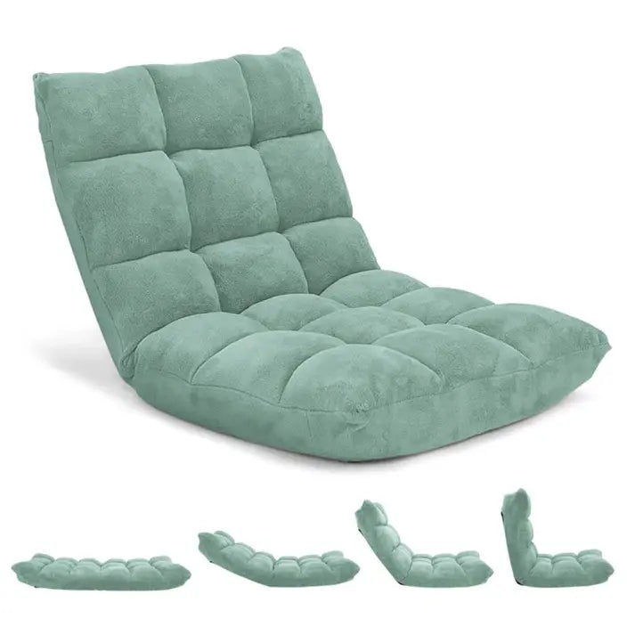 14-Position Adjustable Floor Chair – Padded Folding Floor Seat with Back Support for Gaming, Meditation & Reading - TARHUS