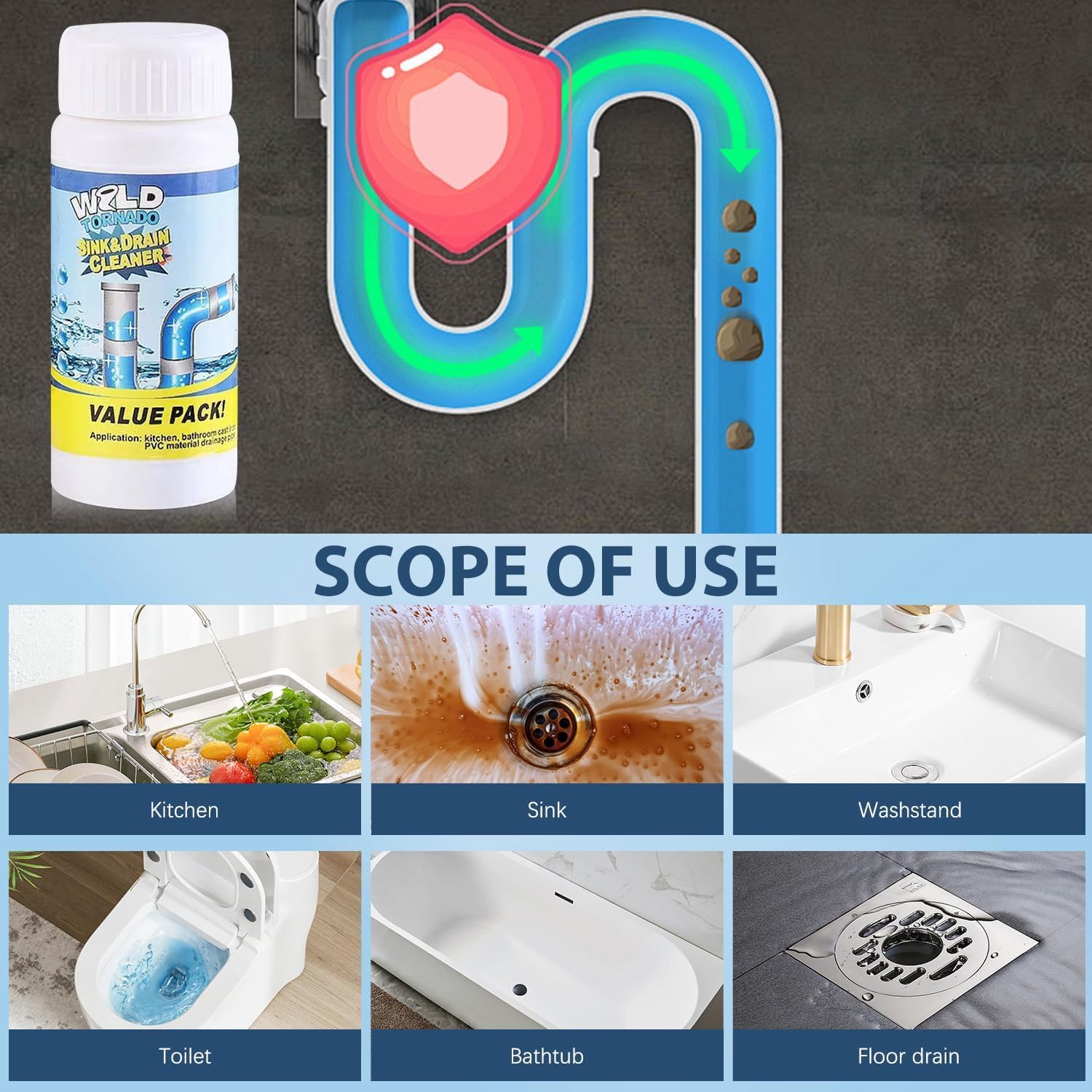 Wild Tornado Sink & Drain Cleaner Powder TARHUS