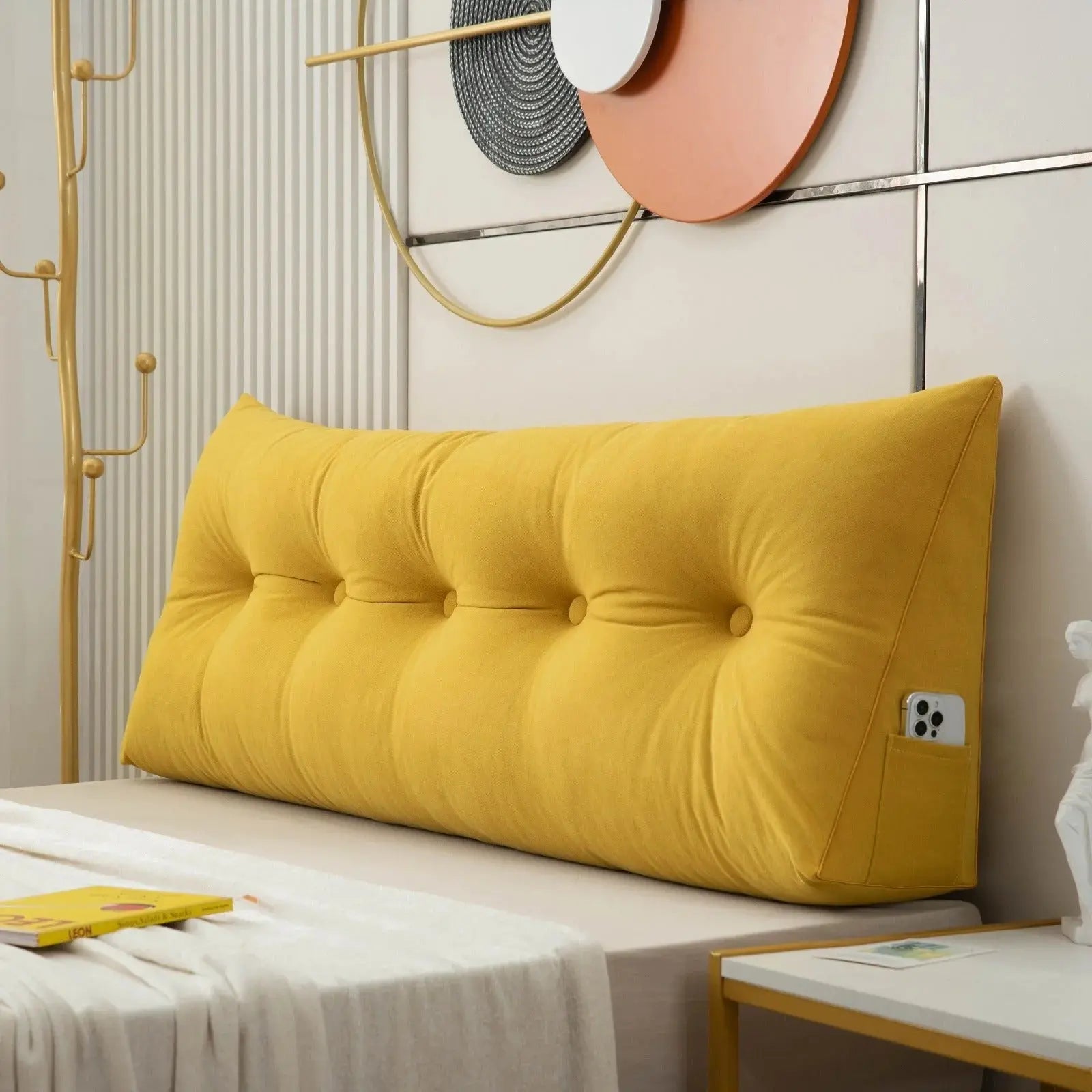 Wedge Backrest Pillow | Ergonomic Support – Bed & Sofa Comfort TARHUS Luxury HeaderBoard Wedge Pillow