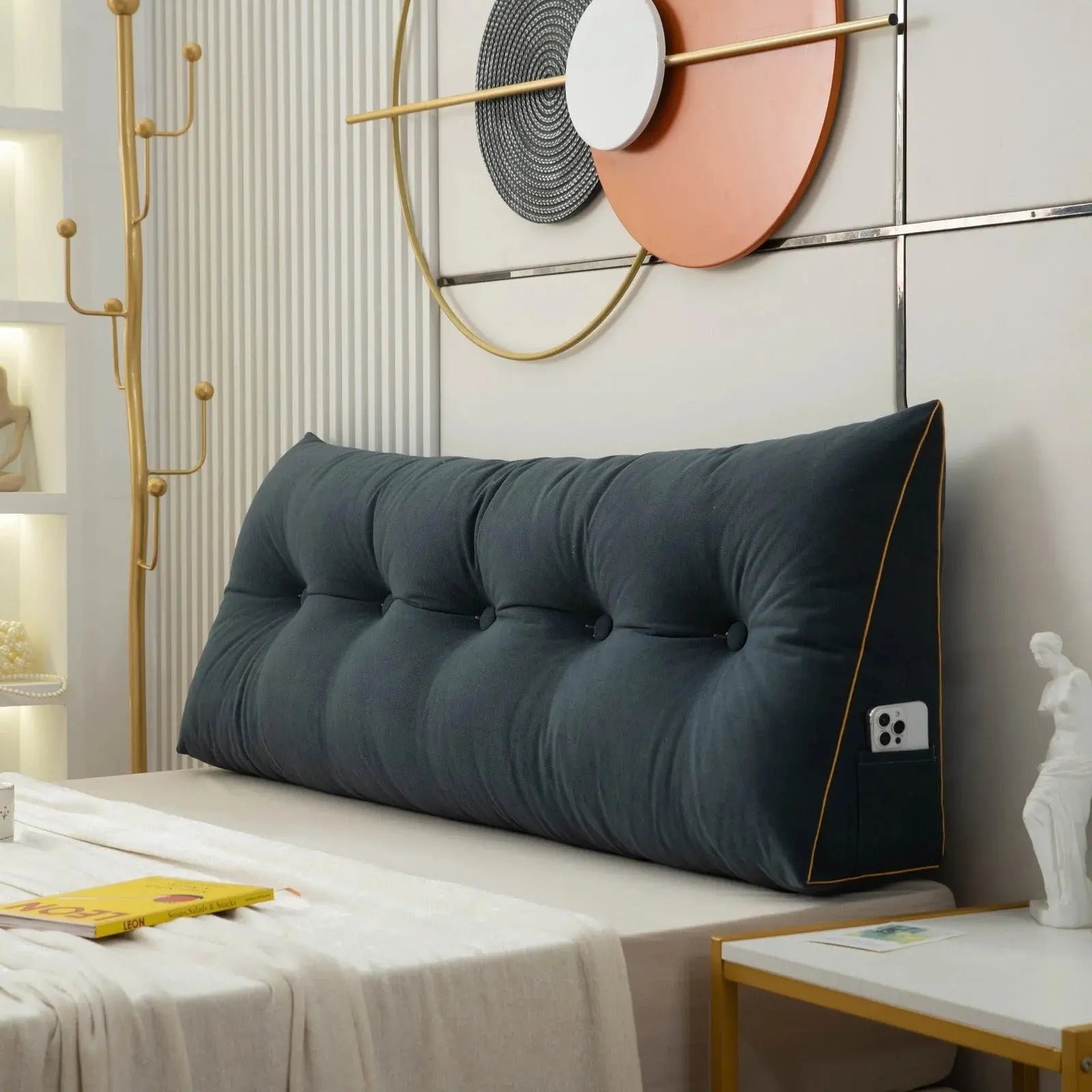 Wedge Backrest Pillow | Ergonomic Support – Bed & Sofa Comfort TARHUS Luxury HeaderBoard Wedge Pillow