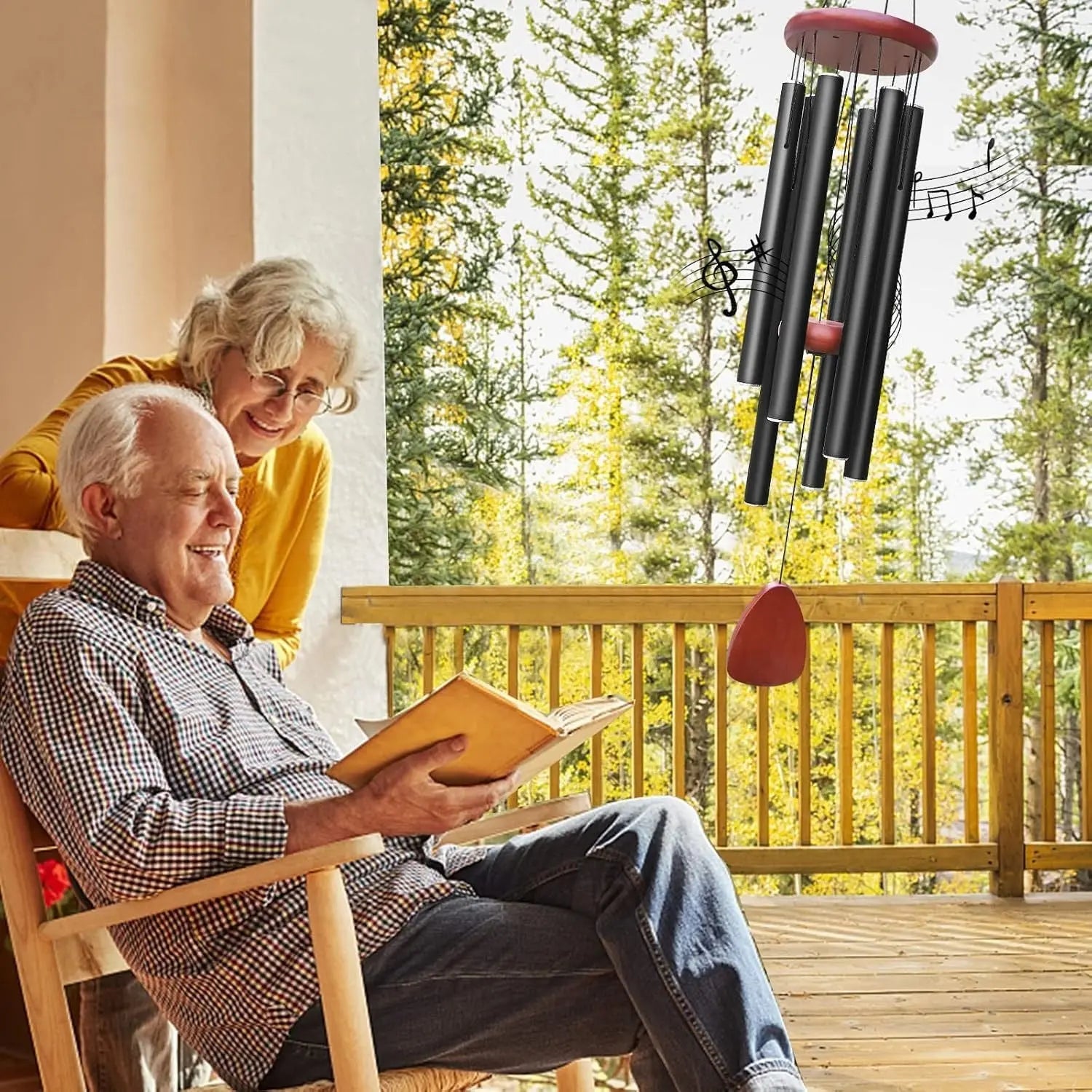 Deep Tone Wind Chimes for Garden or Patio – Large Tuned Metal Wind Bells with Soothing Resonant Sound - TARHUS