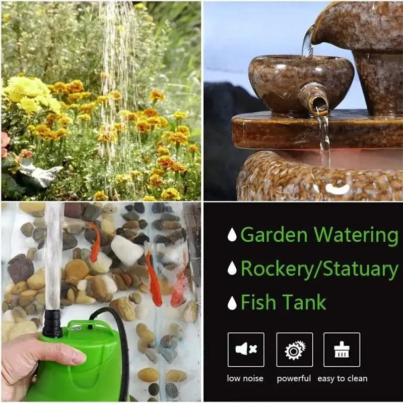 Submersible Aquarium Water Pump – Ultra-Quiet Fish Tank Pump with Adjustable Flow for Fresh Water - TARHUS