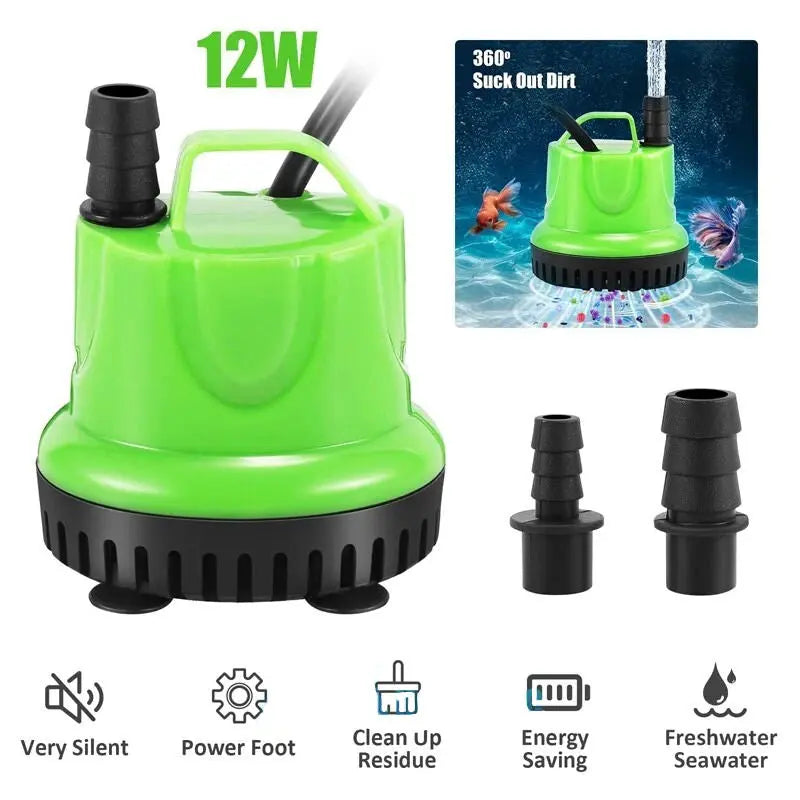 Submersible Aquarium Water Pump – Ultra-Quiet Fish Tank Pump with Adjustable Flow for Fresh Water - TARHUS