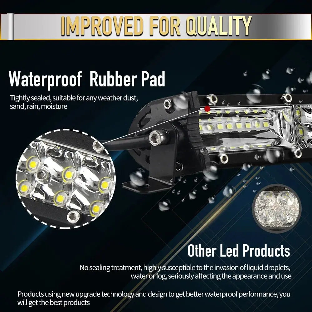 LED Light Bar for Trucks, SUVs & Boats – Waterproof Off-Road Flood - TARHUS