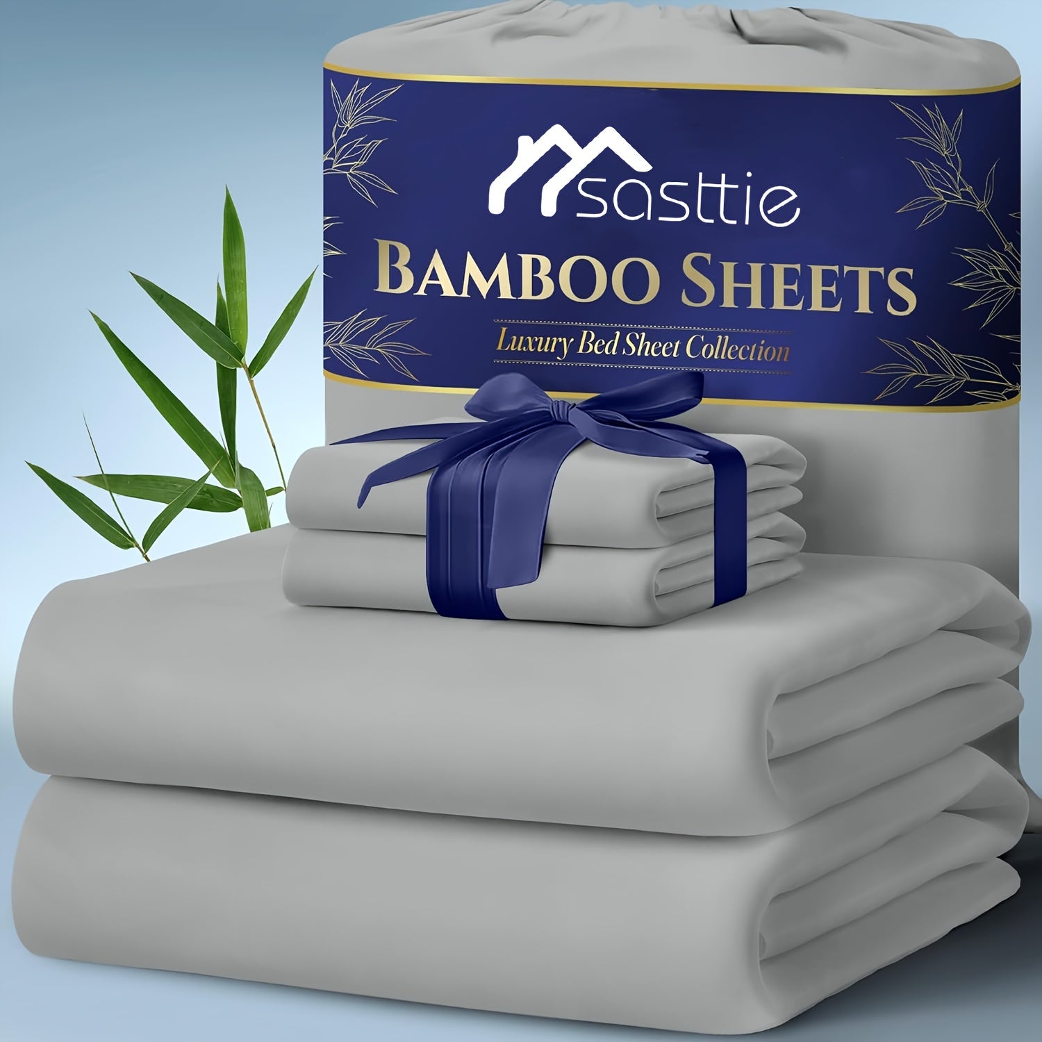 4pcs Bed Sheet Set - Ultra Soft Bamboo Blend - Super Cooling & Soft Bed Sheets - Fitted Sheet Deep Pocket Up to 40.64cm - Perfect for Hot Sleepers - Hotel-Quality Bedding Sheets Set - GREAT GIFTS TARHUS