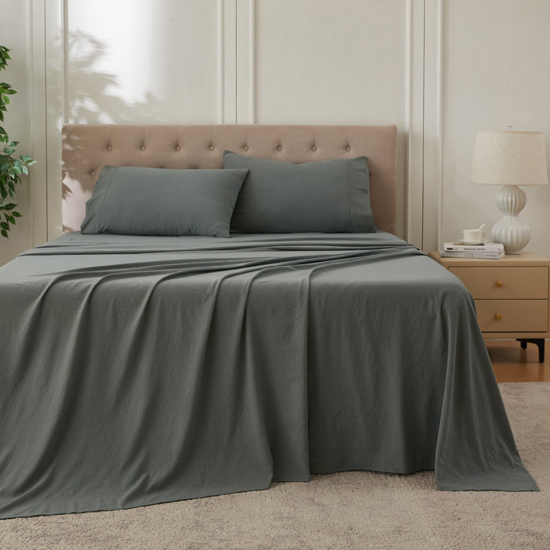 4-Piece Ultra-Soft Organic Softwash Cotton Bed Sheet Set TARHUS Sheet Set