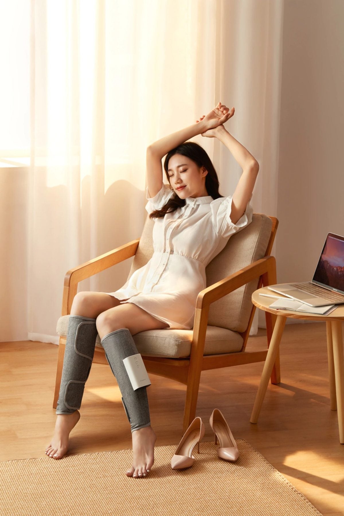 Leg Massager Rechargeable With Air Compression – Multiple Mode – 2600mAh Battery / Grey TARHUS