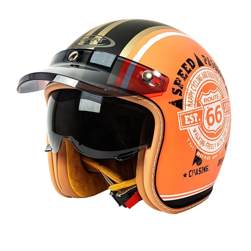 The Street King | Vintage Open Face Helmet – DOT & ECE Approved TARHUS