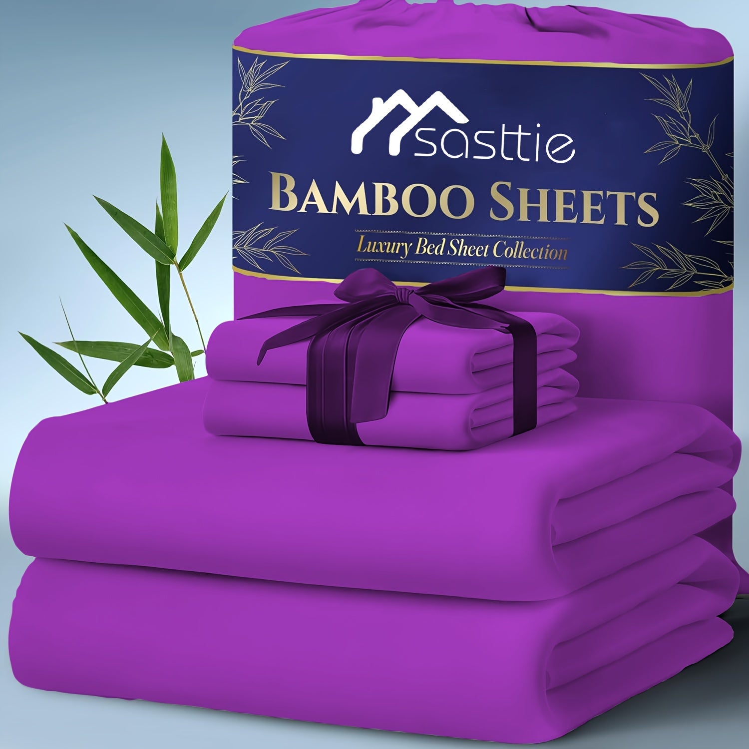 4pcs Bed Sheet Set - Ultra Soft Bamboo Blend - Super Cooling & Soft Bed Sheets - Fitted Sheet Deep Pocket Up to 40.64cm - Perfect for Hot Sleepers - Hotel-Quality Bedding Sheets Set - GREAT GIFTS TARHUS