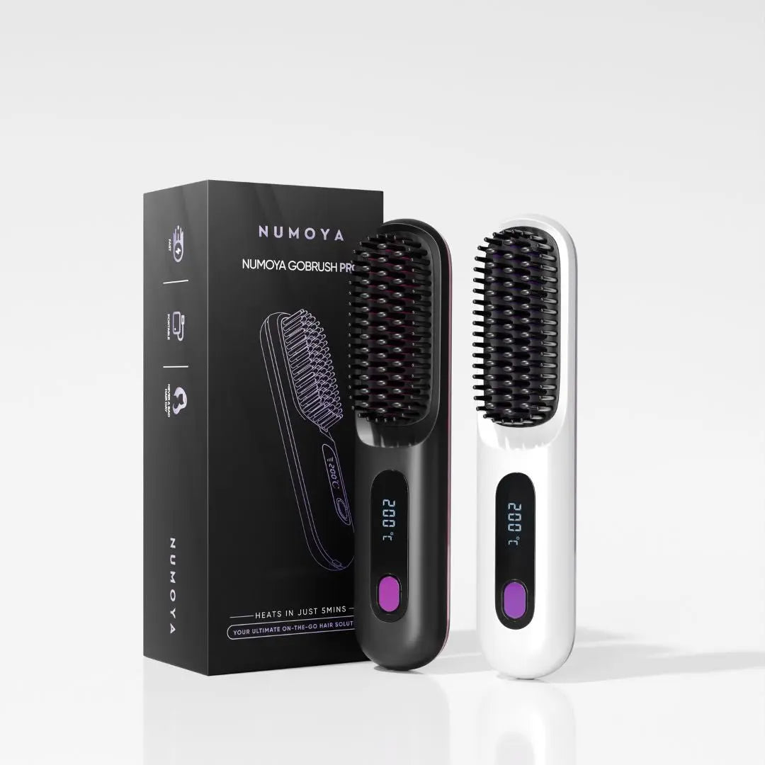 Numoya | GoBrush PRO Portable Straightener Brush – Sleek Hair Anywhere TARHUS