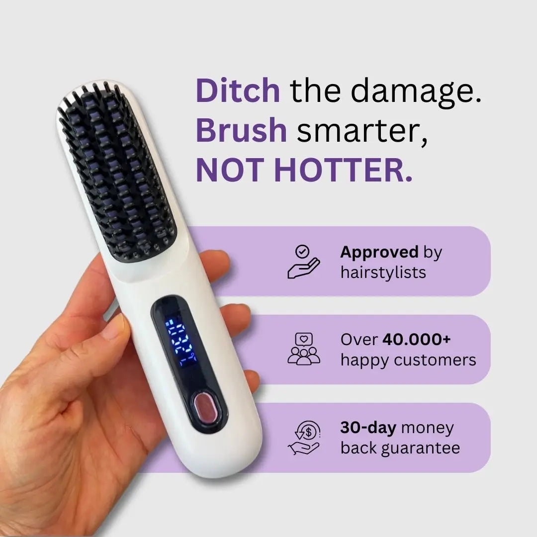 Numoya | GoBrush PRO Portable Straightener Brush – Sleek Hair Anywhere TARHUS