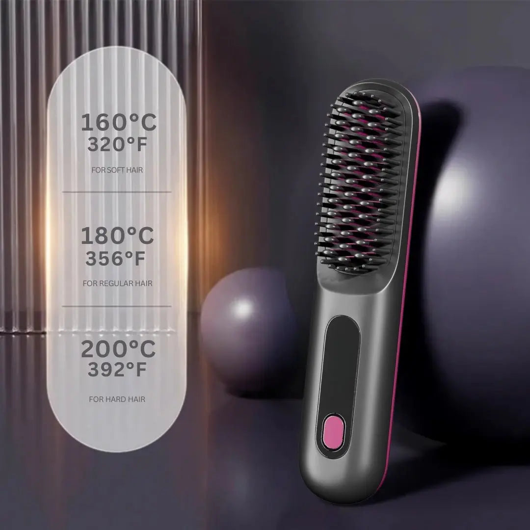 Numoya | GoBrush PRO Portable Straightener Brush – Sleek Hair Anywhere TARHUS